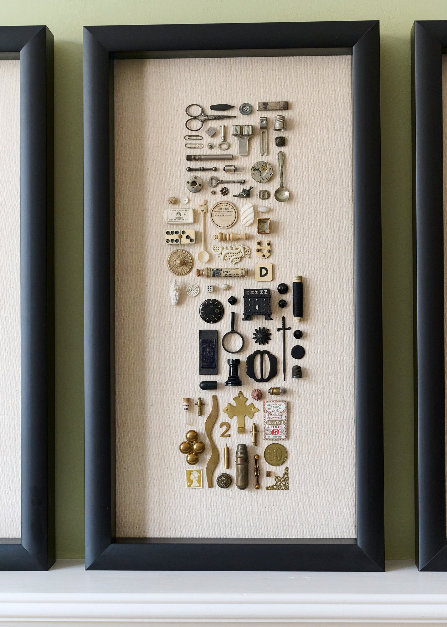 A Slice in Time Triptych – Unique Vintage Object Artworks